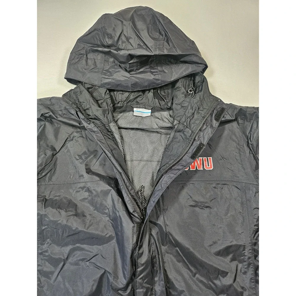 Columbia Mens CWU Omni-Tech Rain Jacket Black Hooded Mesh Lined Lg wind breaker - Picture 16 of 16